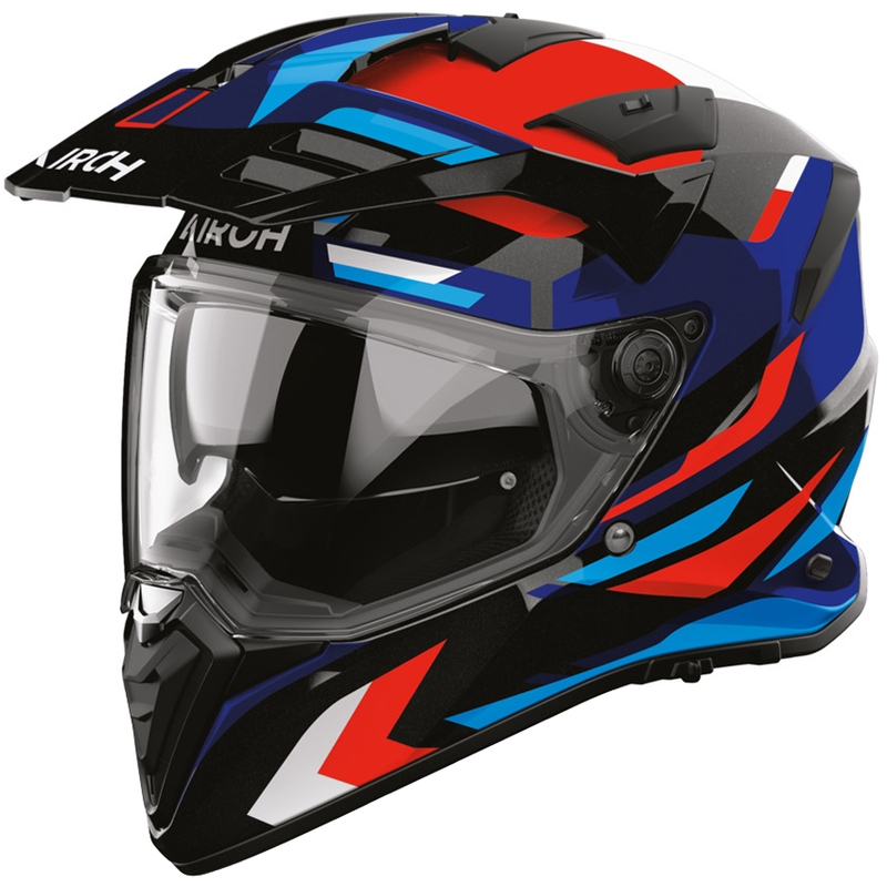 Enduro mootorratta kiiver Airoh BADX-X Glitch sinine-punane