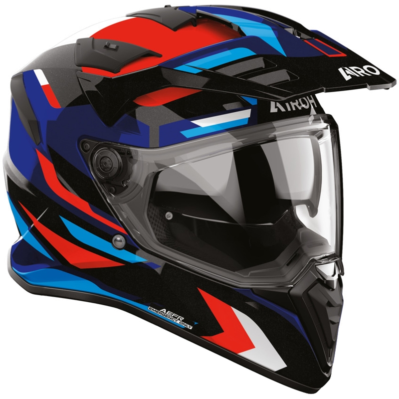 Enduro mootorratta kiiver Airoh BADX-X Glitch sinine-punane
