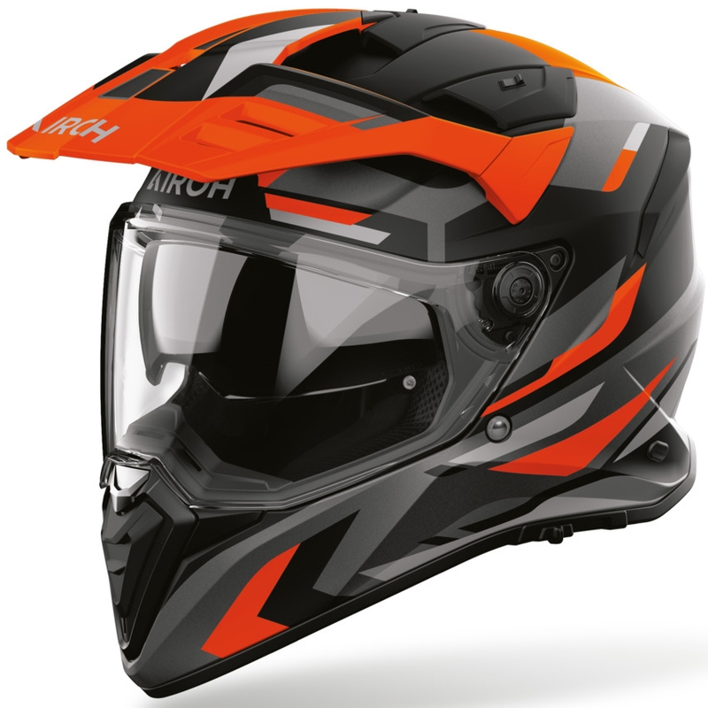 Enduro mootorratta kiiver Airoh BADX-X Glitch matt oranž