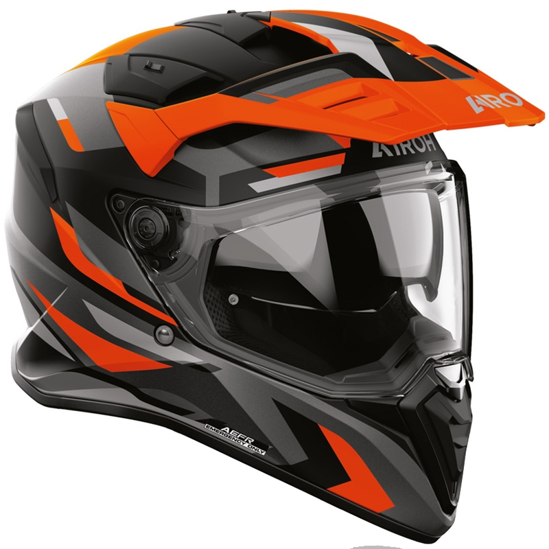 Enduro mootorratta kiiver Airoh BADX-X Glitch matt oranž