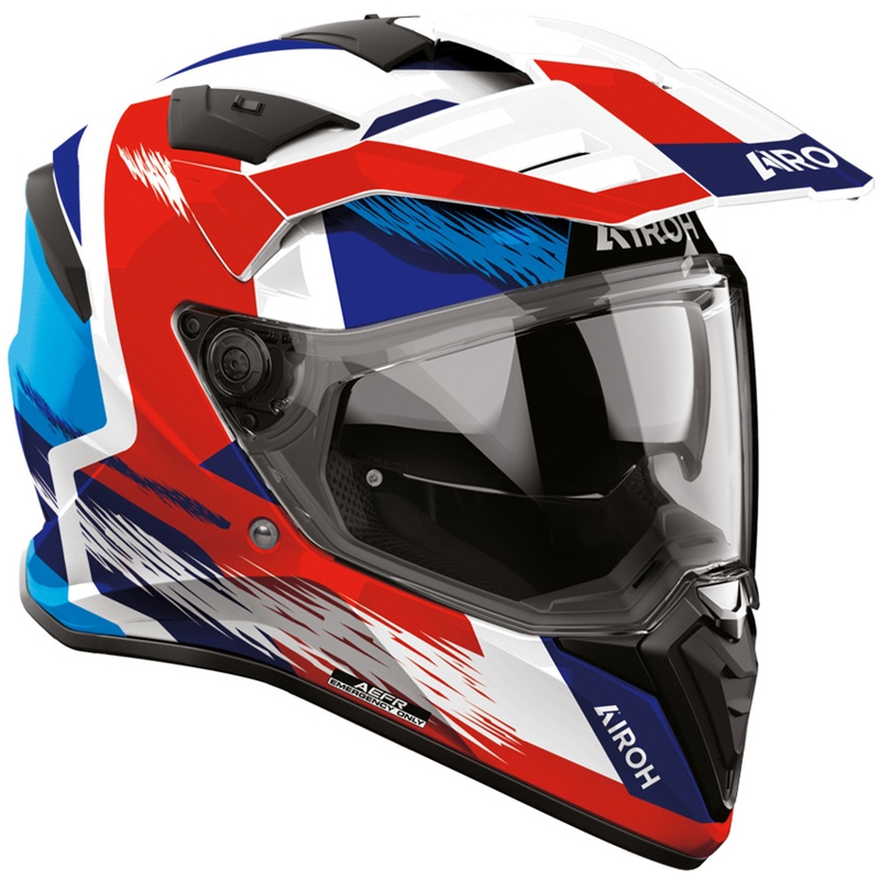 Enduro mootorratta kiiver Airoh BADX-X Airspeed sinine-punane