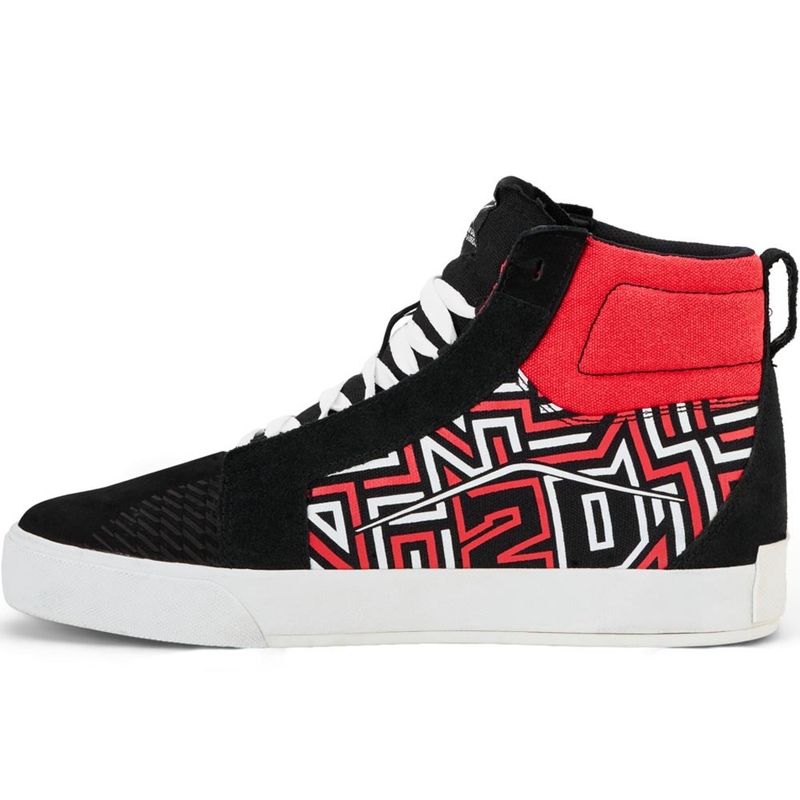Alpinestars Ride-63 Canvas FQ20 Mootorratta Saapad Must-Valge-Punane