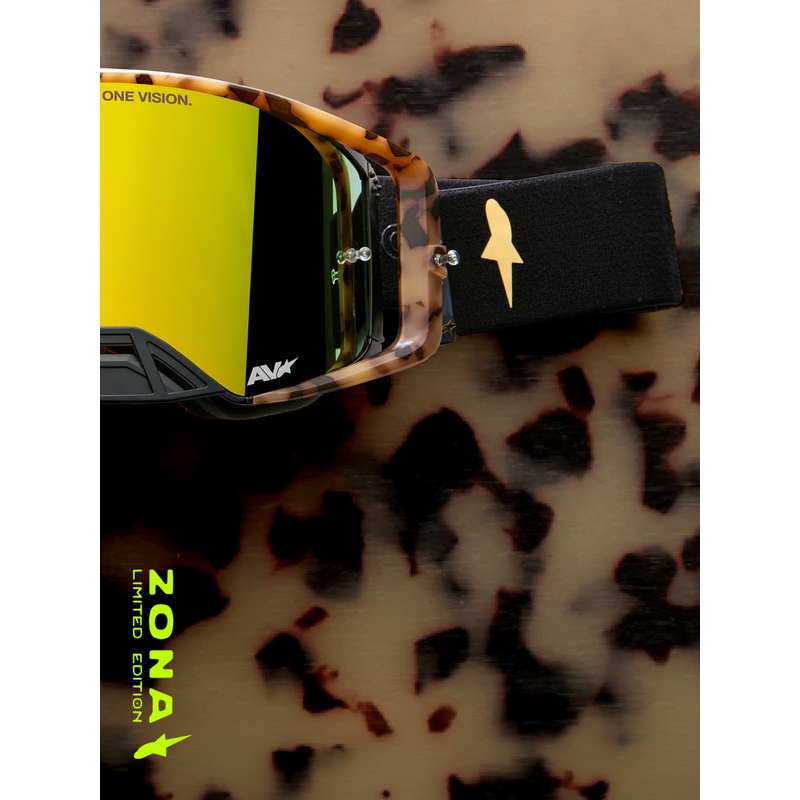 Alpinestars Supertech limiteeritud väljaande Zona motokrossiprillid must-pruunid peegelkuldse pleksiklaasiga