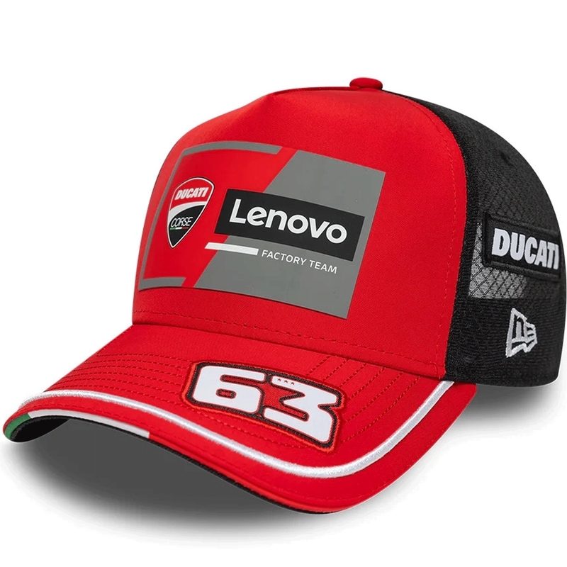 Ducati New Era Lenovo Bagnaia 63 kork must-punane