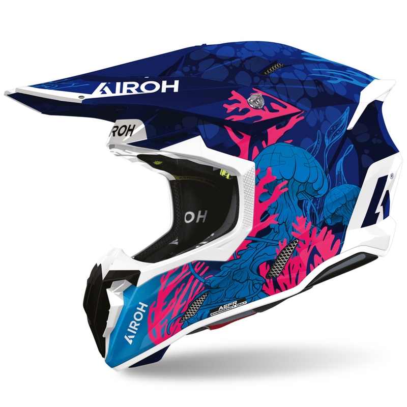 Airoh Twist 3 veealune motokrossi kiiver sini-valge-roosa