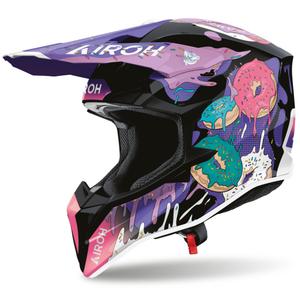 Airoh Wraaap Donuts mootorratta motokrossi kiiver roosa-lilla-must