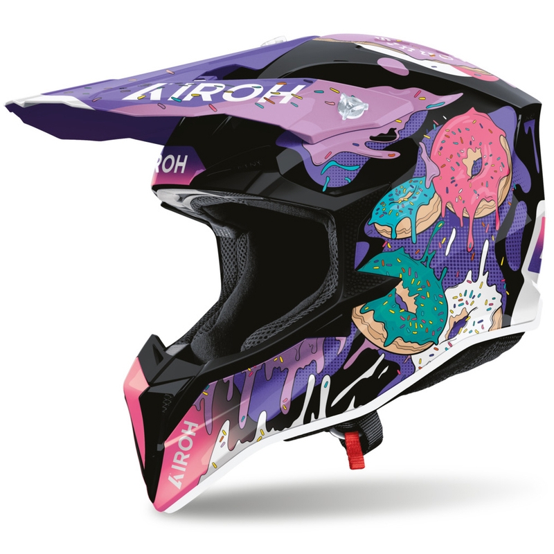 Airoh Wraaap Donuts mootorratta motokrossi kiiver roosa-lilla-must