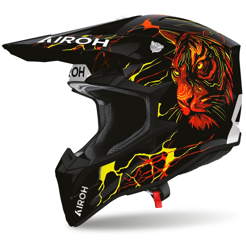 Airoh Wraaap Tyger mootorratta motokrossi kiiver must-punane-kollane