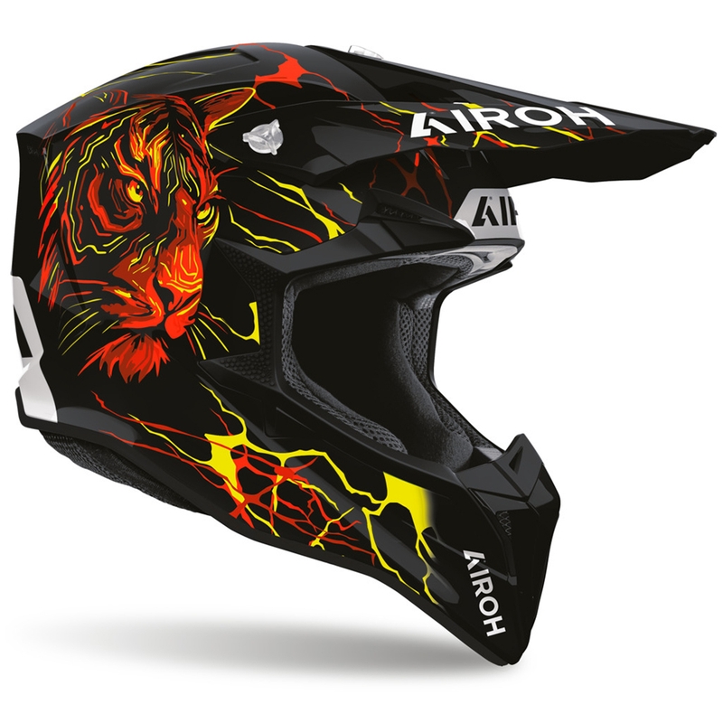 Airoh Wraaap Tyger mootorratta motokrossi kiiver must-punane-kollane