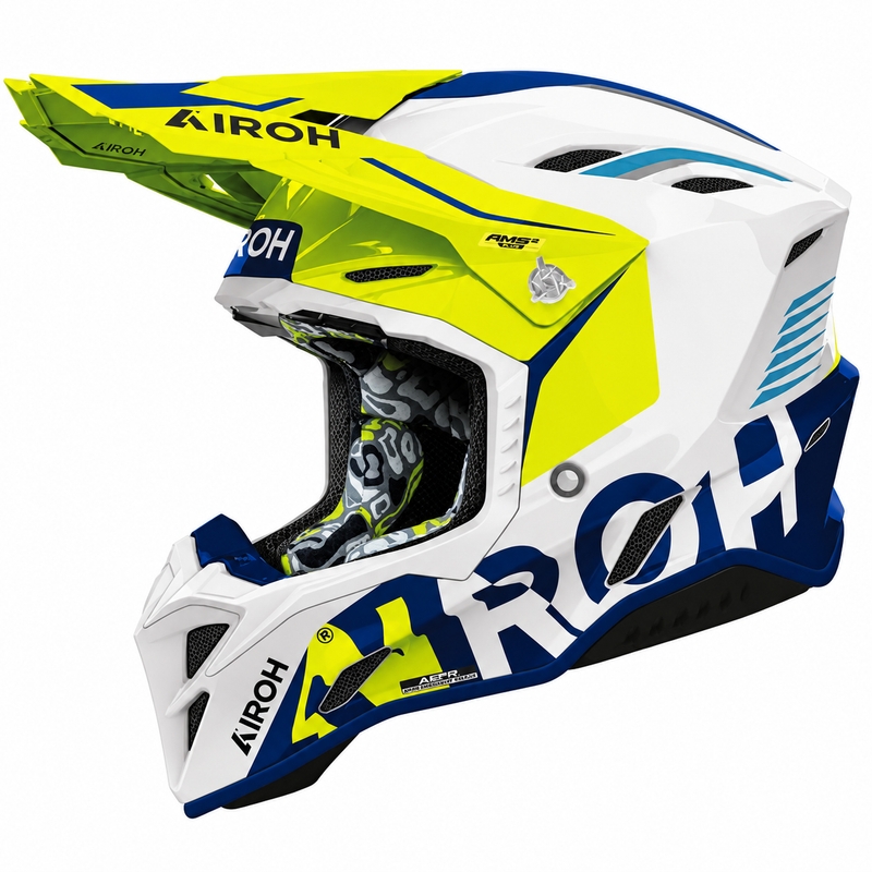 Airoh Aviator Factory Blame sini-kollane krossikiiver