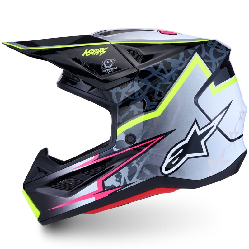 Alpinestars Supertech S-M7 Blaster mootorratta krossikiiver hall-fluorestseeriv kollane
