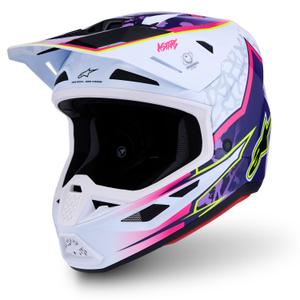 Alpinestars Supertech S-M7 Blaster mootorrattakrossi kiiver lilla-valge