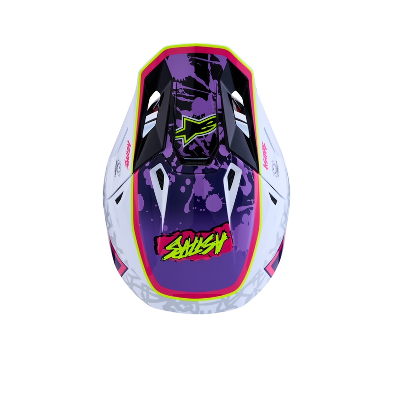 Alpinestars Supertech S-M7 Blaster mootorrattakrossi kiiver lilla-valge