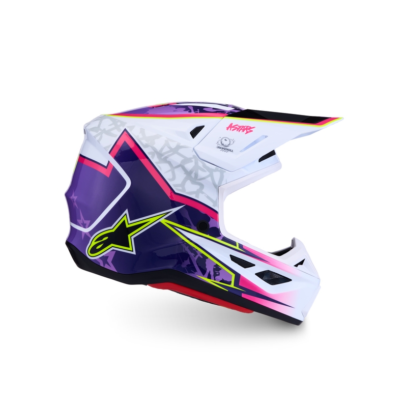 Alpinestars Supertech S-M7 Blaster mootorrattakrossi kiiver lilla-valge