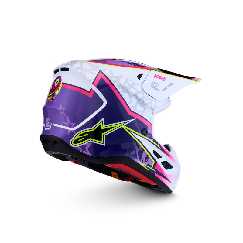 Alpinestars Supertech S-M7 Blaster mootorrattakrossi kiiver lilla-valge