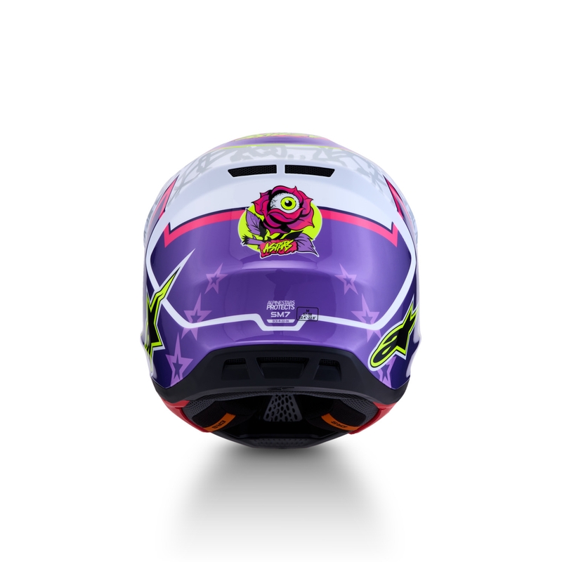 Alpinestars Supertech S-M7 Blaster mootorrattakrossi kiiver lilla-valge