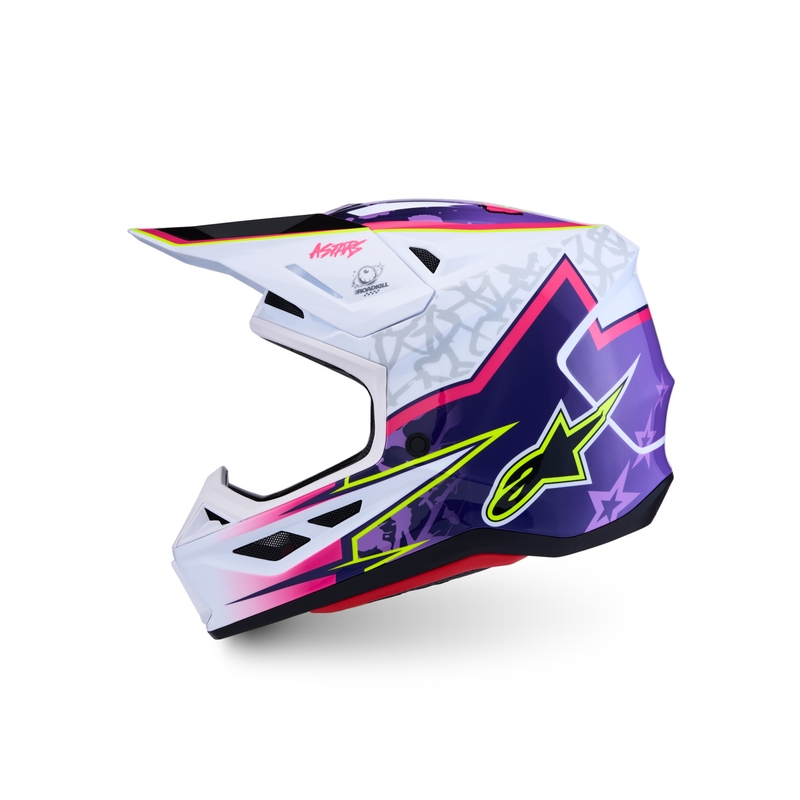 Alpinestars Supertech S-M7 Blaster mootorrattakrossi kiiver lilla-valge