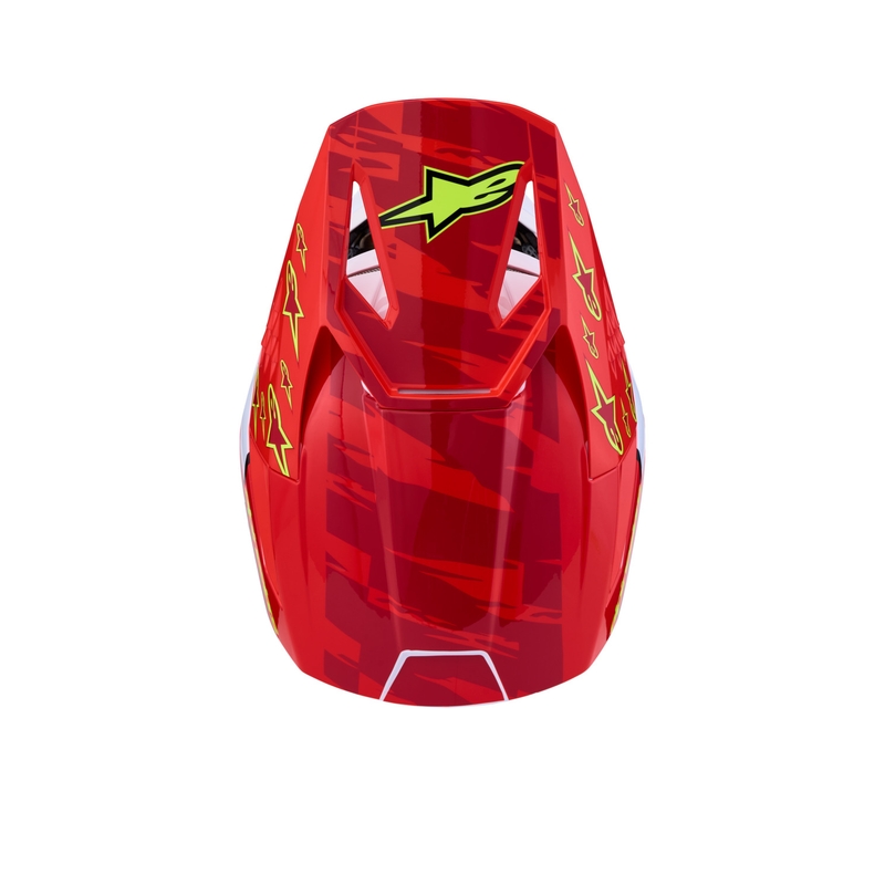 Alpinestars S-M3 Falcon mootorratta motokrossi kiiver fluorestsentspunane-valge