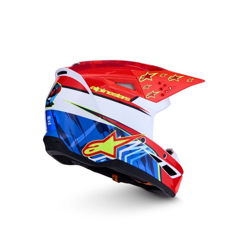 Alpinestars S-M3 Falcon mootorratta motokrossi kiiver fluorestsentspunane-valge