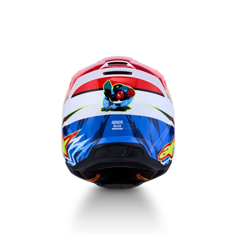 Alpinestars S-M3 Falcon mootorratta motokrossi kiiver fluorestsentspunane-valge