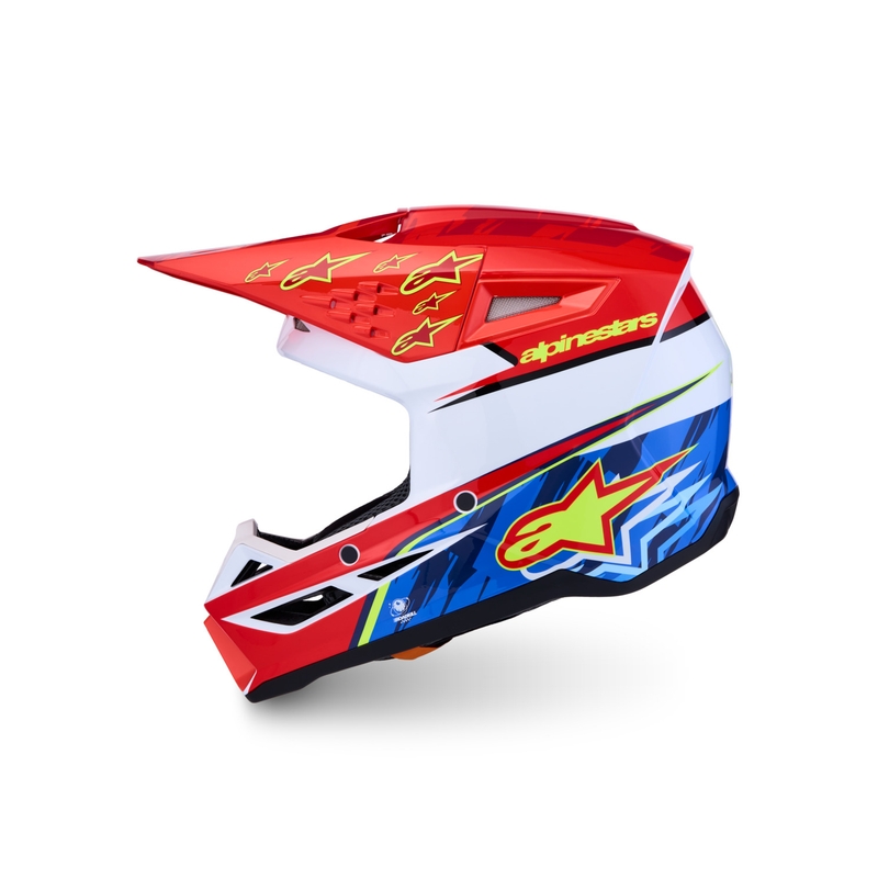 Alpinestars S-M3 Falcon mootorratta motokrossi kiiver fluorestsentspunane-valge