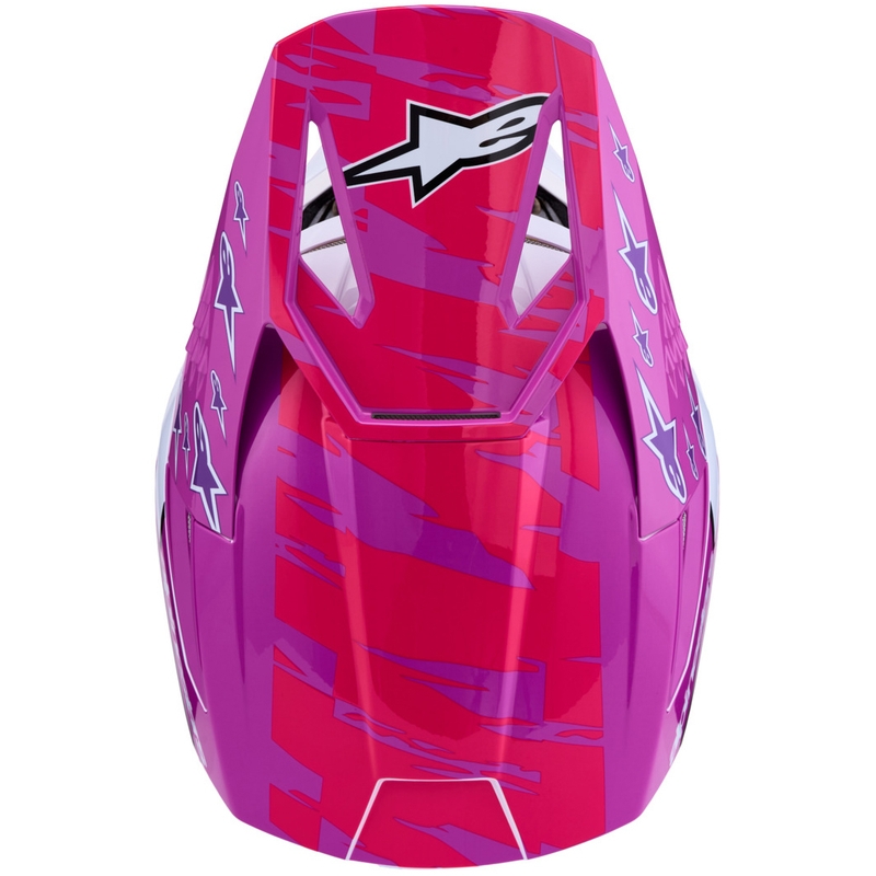 Alpinestars S-M3 Falcon mootorratta motokrossi kiiver lilla-valge-fluoroosa