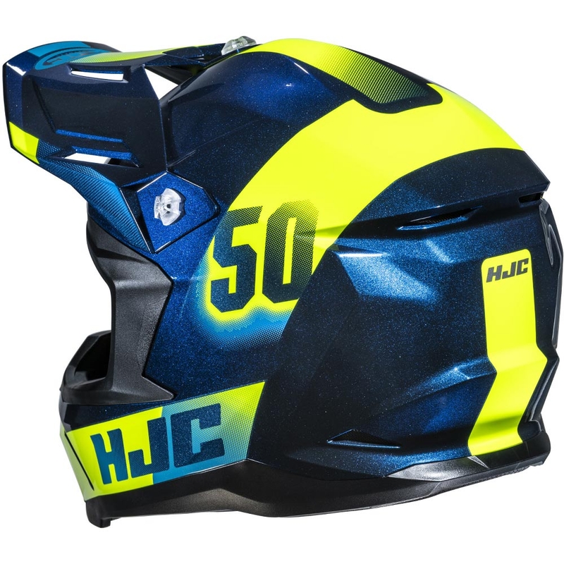Motokrossi kiiver HJC C50 Dash MC2 sinine-fluorestseeriv kollane