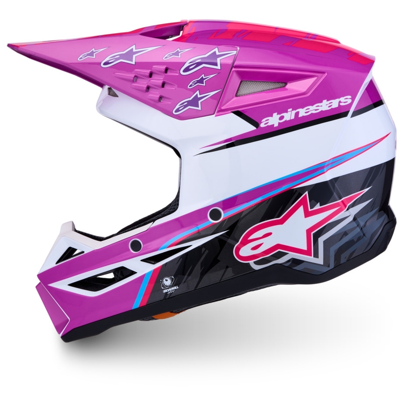 Alpinestars S-M3 Falcon Laste Krossikiiver Lilla-Valge-Must