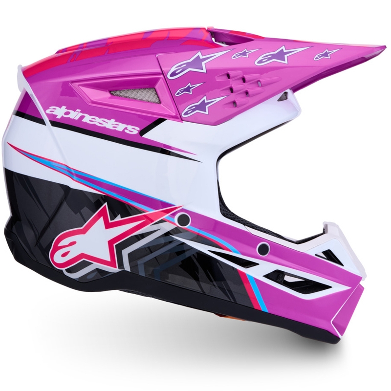 Alpinestars S-M3 Falcon Laste Krossikiiver Lilla-Valge-Must