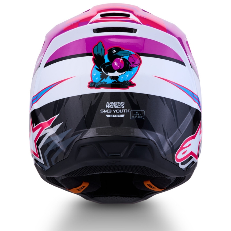 Alpinestars S-M3 Falcon Laste Krossikiiver Lilla-Valge-Must