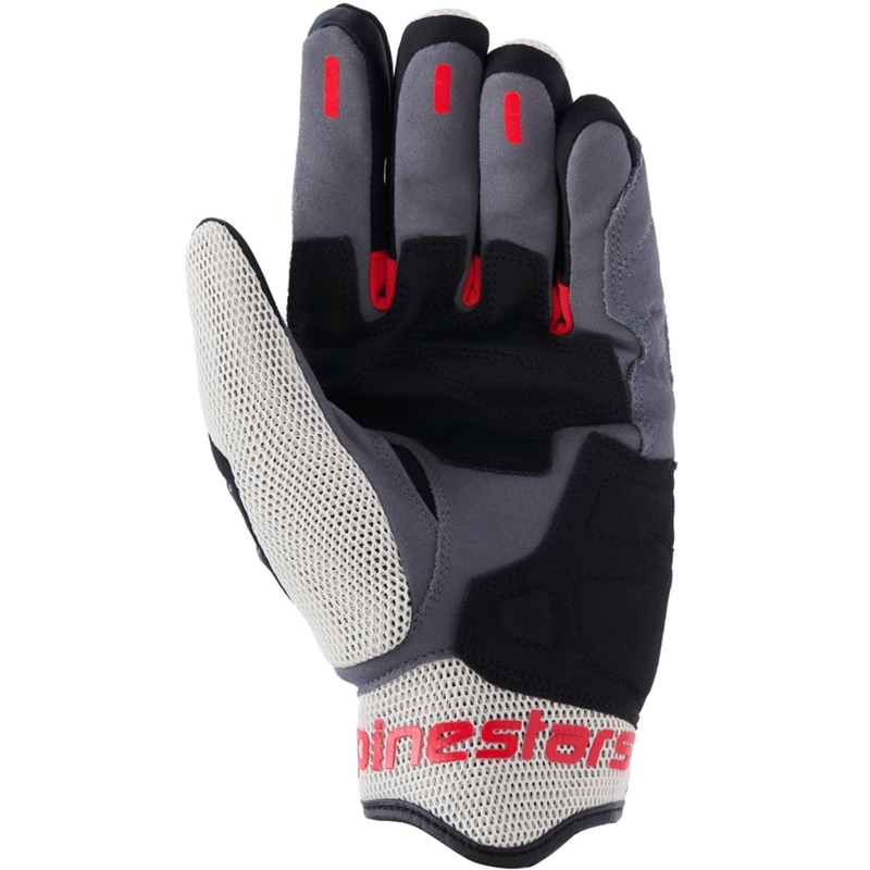 Alpinestars Mogress Airflow mootorratta kindad must-kreemikas-punane