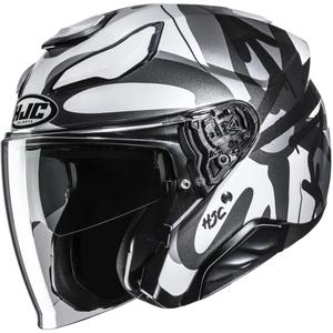 Avatud mootorrattakiiver HJC F31 Sora MC5 must-hall-valge