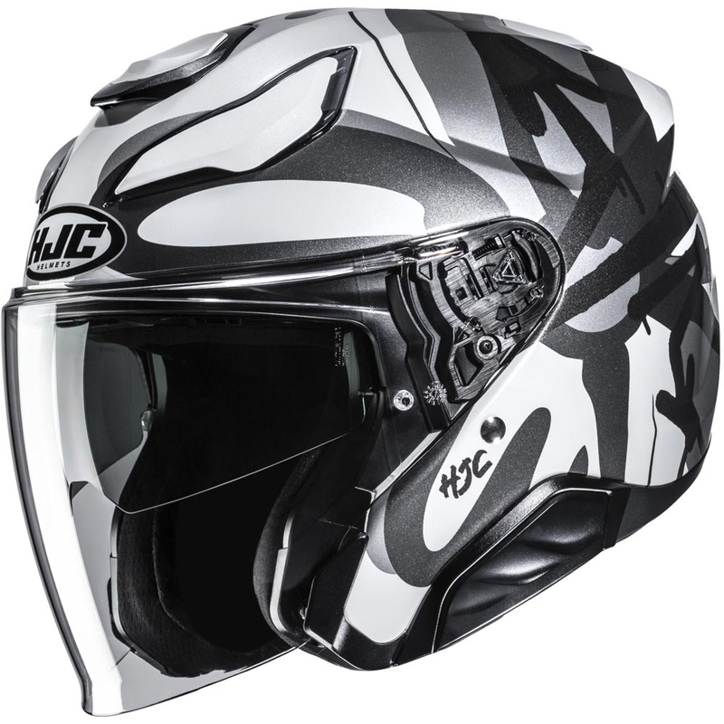 Avatud mootorrattakiiver HJC F31 Sora MC5 must-hall-valge