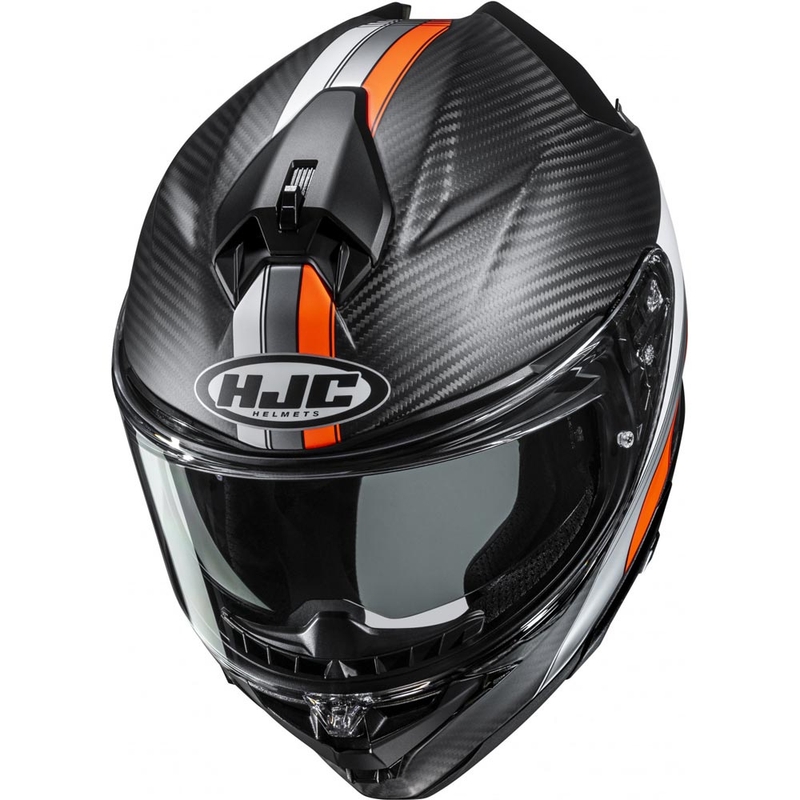 Täismaskiiver mootorrattale HJC F72 Carbon Eos MC6HSF must-oranž