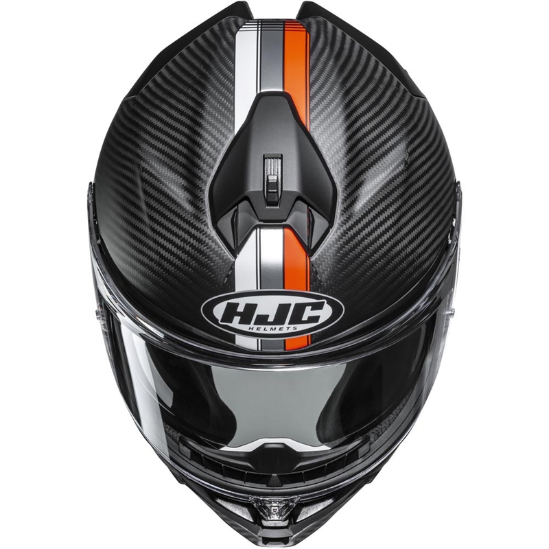 Täismaskiiver mootorrattale HJC F72 Carbon Eos MC6HSF must-oranž