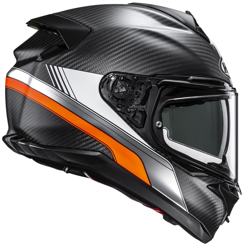 Täismaskiiver mootorrattale HJC F72 Carbon Eos MC6HSF must-oranž