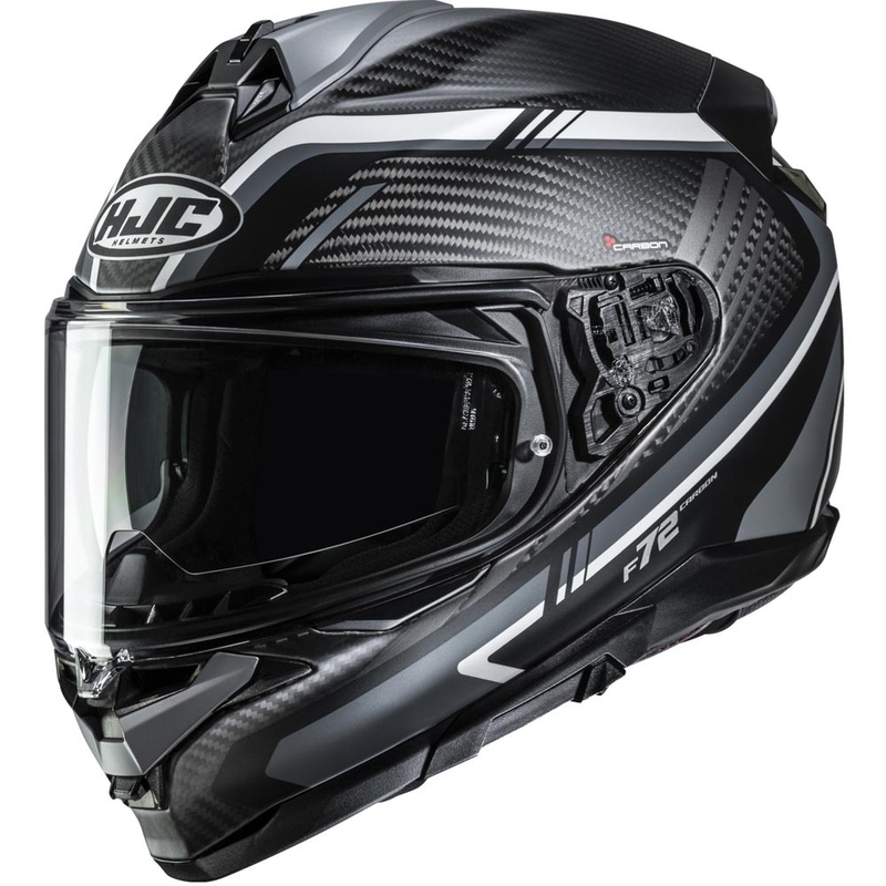 Täismaskiiver mootorrattale HJC F72 Carbon Kairo MC5SF must-hall-valge