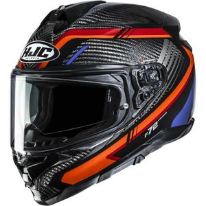 Täismaskiiver mootorrattale HJC F72 Carbon Kairo MC8 must-oranž-punane-lilla