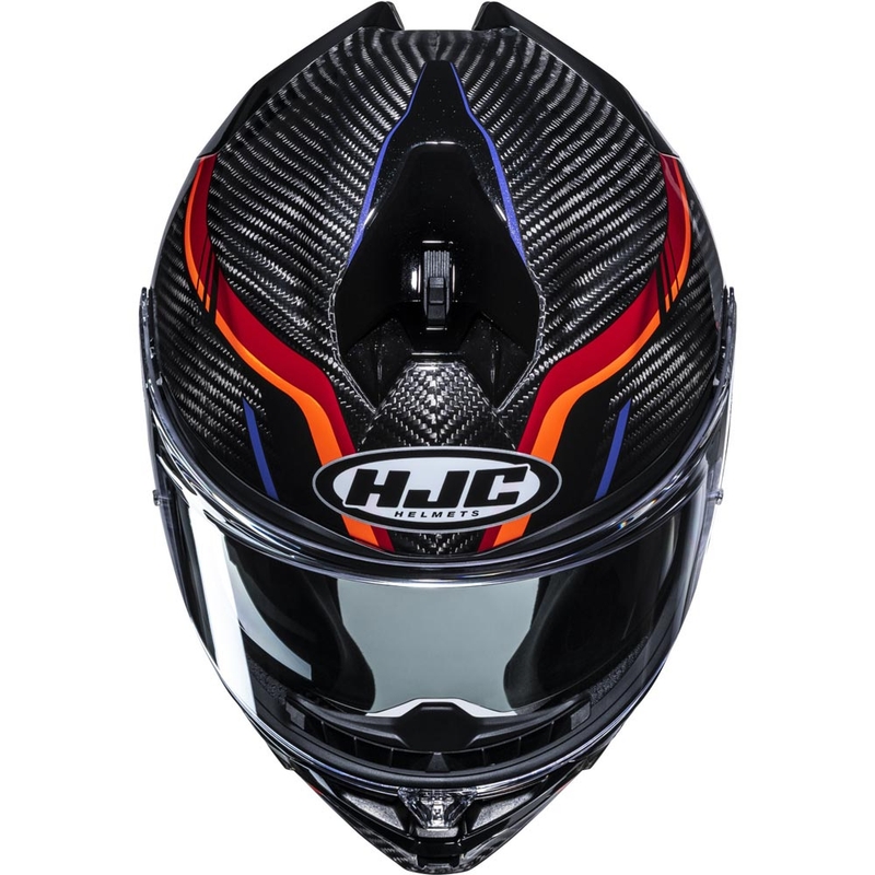 Täismaskiiver mootorrattale HJC F72 Carbon Kairo MC8 must-oranž-punane-lilla
