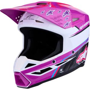 Alpinestars S-M3 Falcon Laste Krossikiiver Lilla-Valge-Must