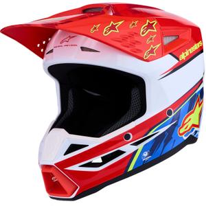 Alpinestars S-M3 Falcon mootorratta motokrossi kiiver fluorestsentspunane-valge