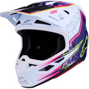 Alpinestars Supertech S-M7 Blaster mootorrattakrossi kiiver lilla-valge