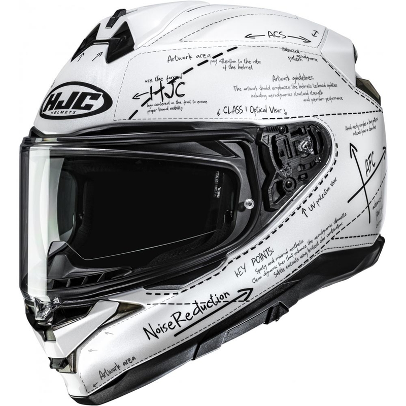 HJC F72 Odyssea MC10 täisnäoga mootorrattakiiver valge-must