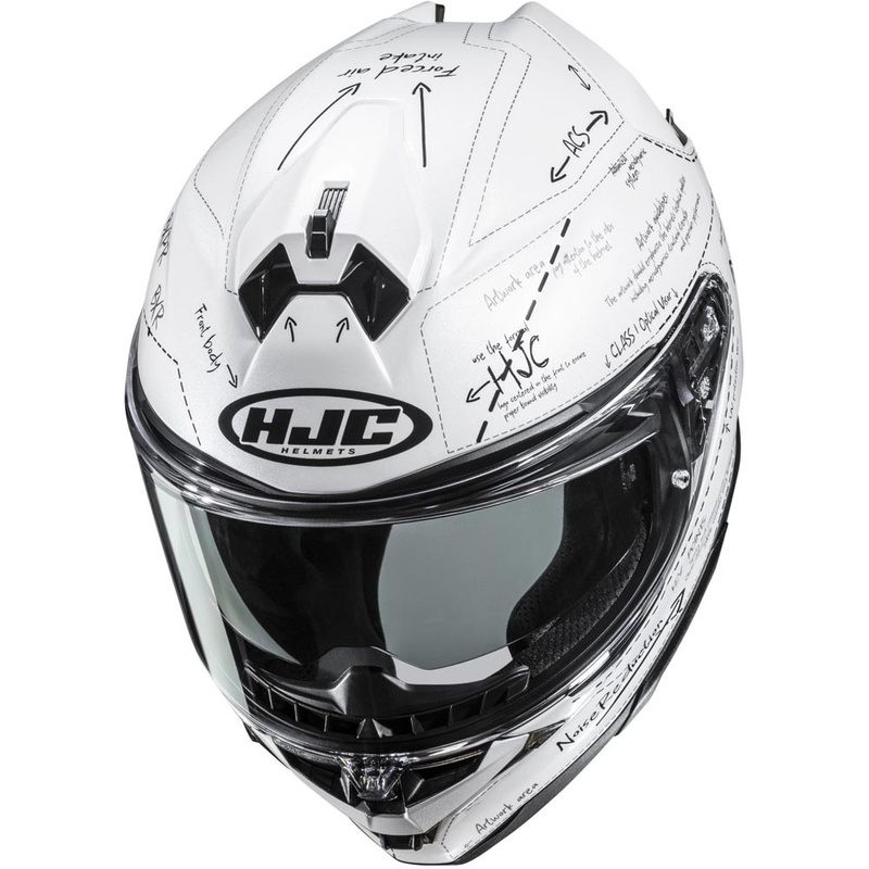HJC F72 Odyssea MC10 täisnäoga mootorrattakiiver valge-must