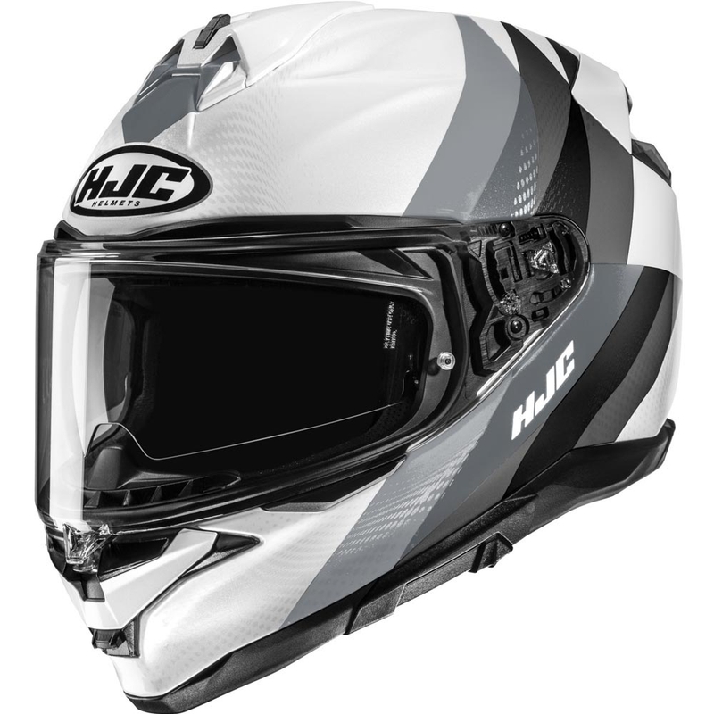 Täismaskiiver mootorrattale HJC F72 Racero MC10 valge-hall-must