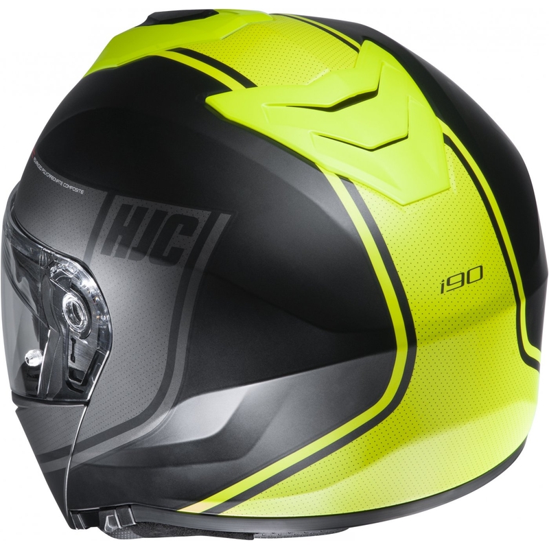 Vyklápěcí přilba na motorku HJC i90 Davan MC4HSF černo-šedo-fluo žlutá