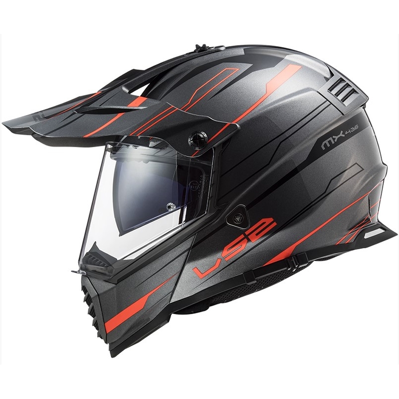 Enduro přilba LS2 MX436 Pioneer EVO Knight titanovo-oranžová