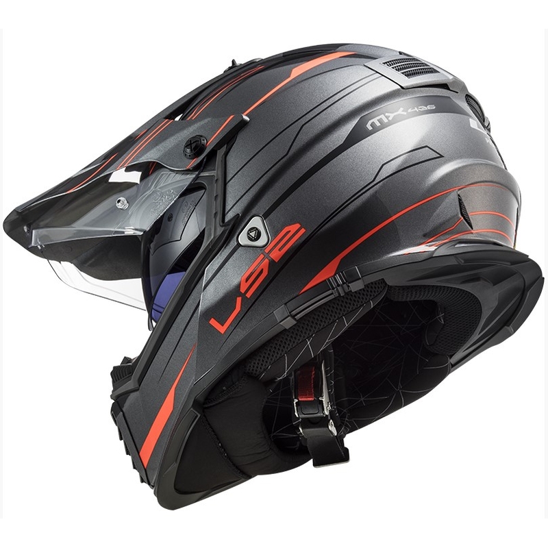 Enduro přilba LS2 MX436 Pioneer EVO Knight titanovo-oranžová