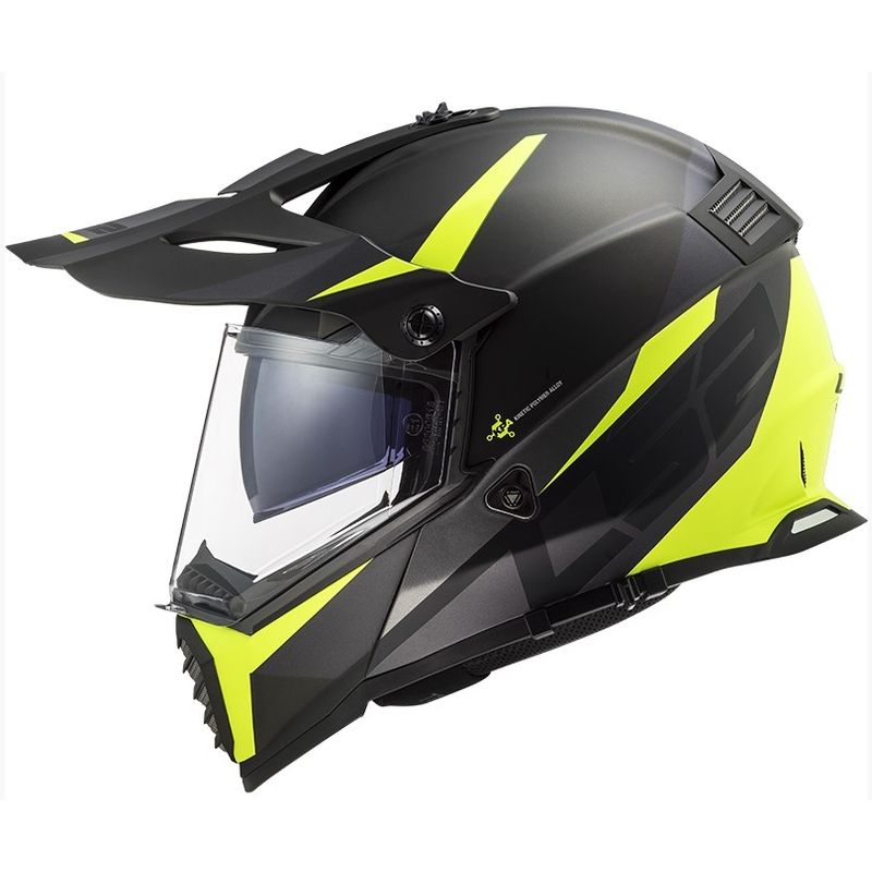 Enduro přilba LS2 MX436 Pioneer EVO Router černo-fluo žlutá