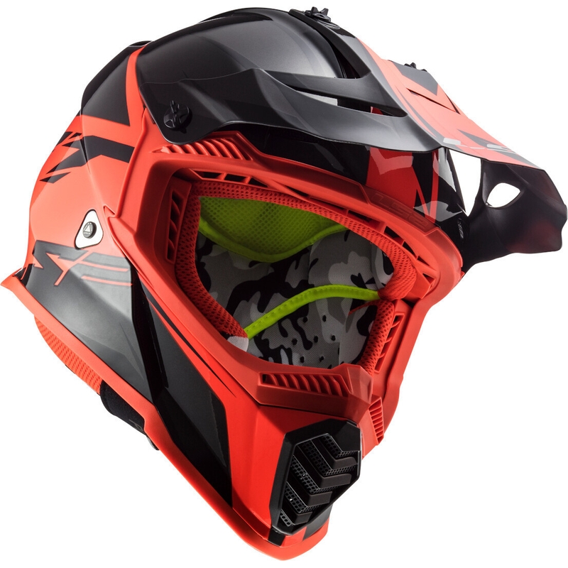 Motokrosová přilba LS2 MX437 Fast Evo Roar černo-červená výprodej